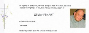 remerciement pour olivier fenart